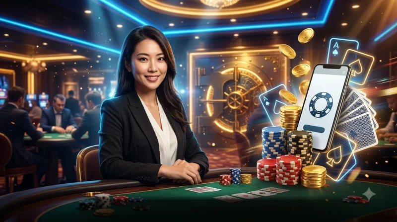 Bàn bài Tây Poker minh họa vòng cược và quyết định trong một ván