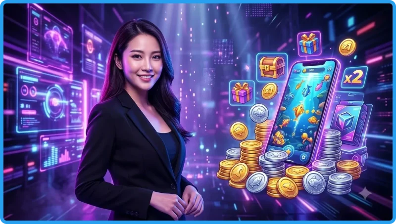 Cơ chế bắn cá ăn xu gồm mục tiêu, mức đạn và xu tiêu hao