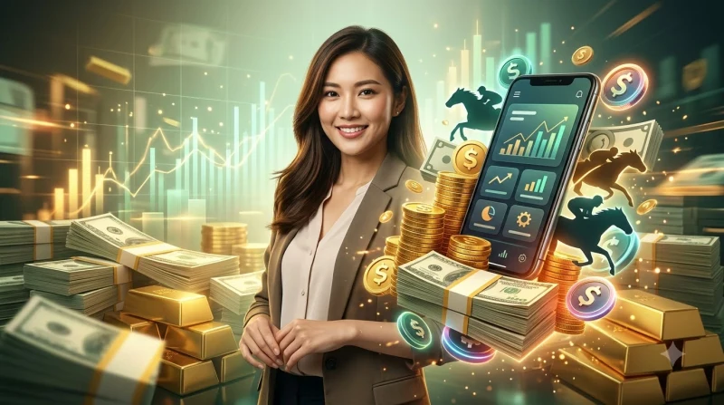 Cổng xuất phát và điện thoại minh họa cách cá cược đua ngựa hoạt động