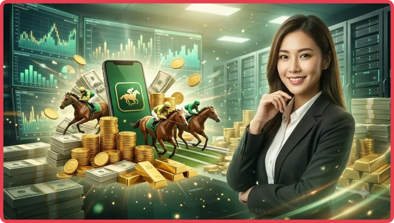 Cổng xuất phát và điện thoại minh họa cách cá cược đua ngựa hoạt động