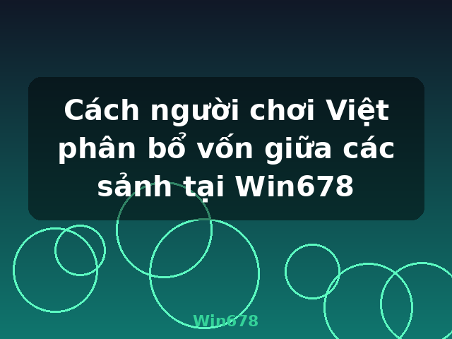 Cách người chơi Việt phân bổ vốn giữa các sảnh tại Win678 - Win678