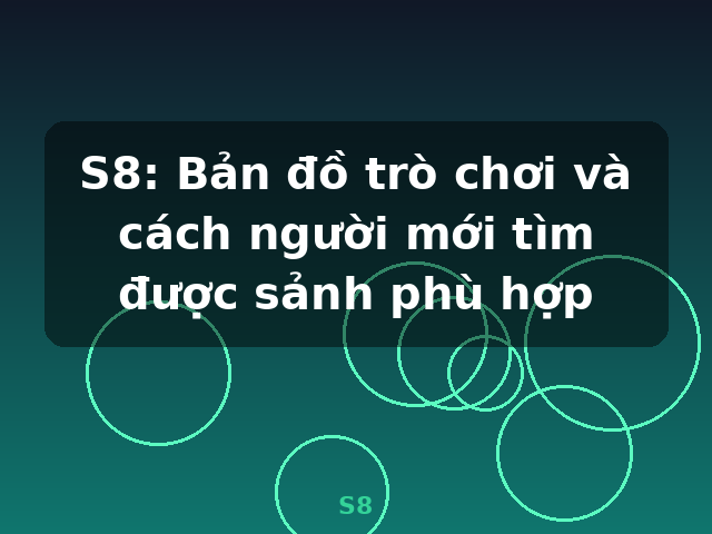 S8: Bản đồ trò chơi và cách người mới tìm được sảnh phù hợp - S8